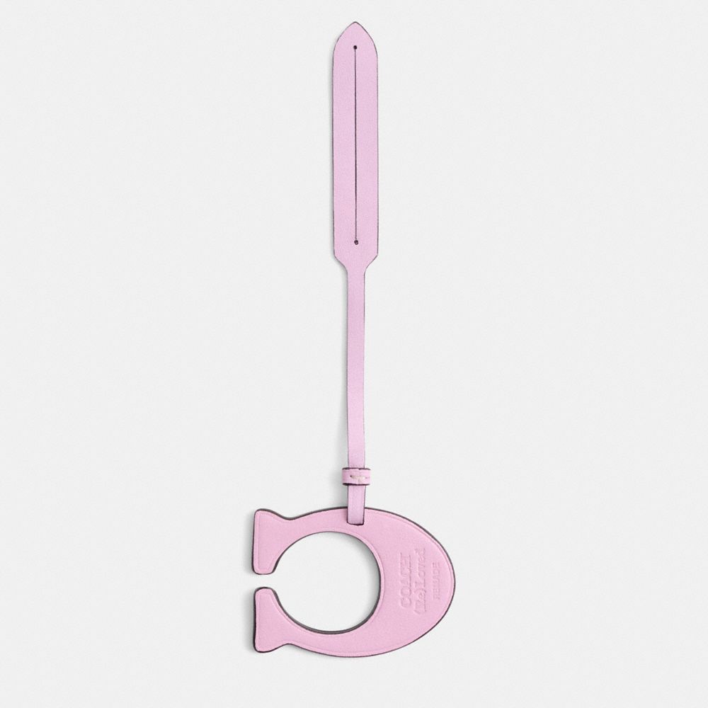 Coach Remade Signature Bag Charm In Pink