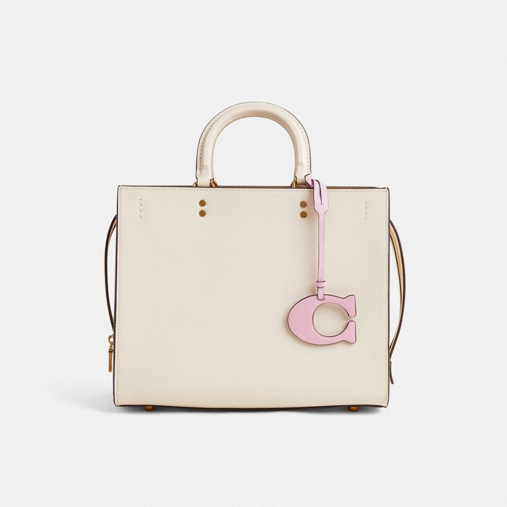 Coach Remade Signature Bag Charm In Pink