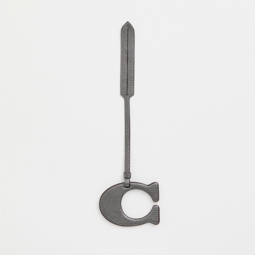 COACH®,Remade Signature Bag Charm,Bag Charm,Logo,Casual,Black,Front View