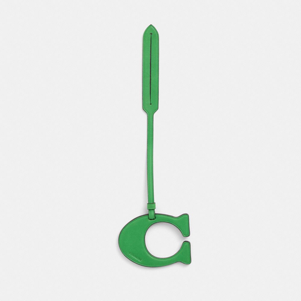 COACH®,Remade Signature Bag Charm,Bag Charm,Logo,Casual,Green,Front View