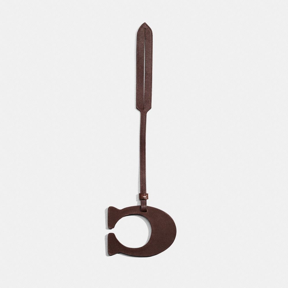 COACH®,Remade Signature Bag Charm,Bag Charm,Logo,Casual,Brown,Back View