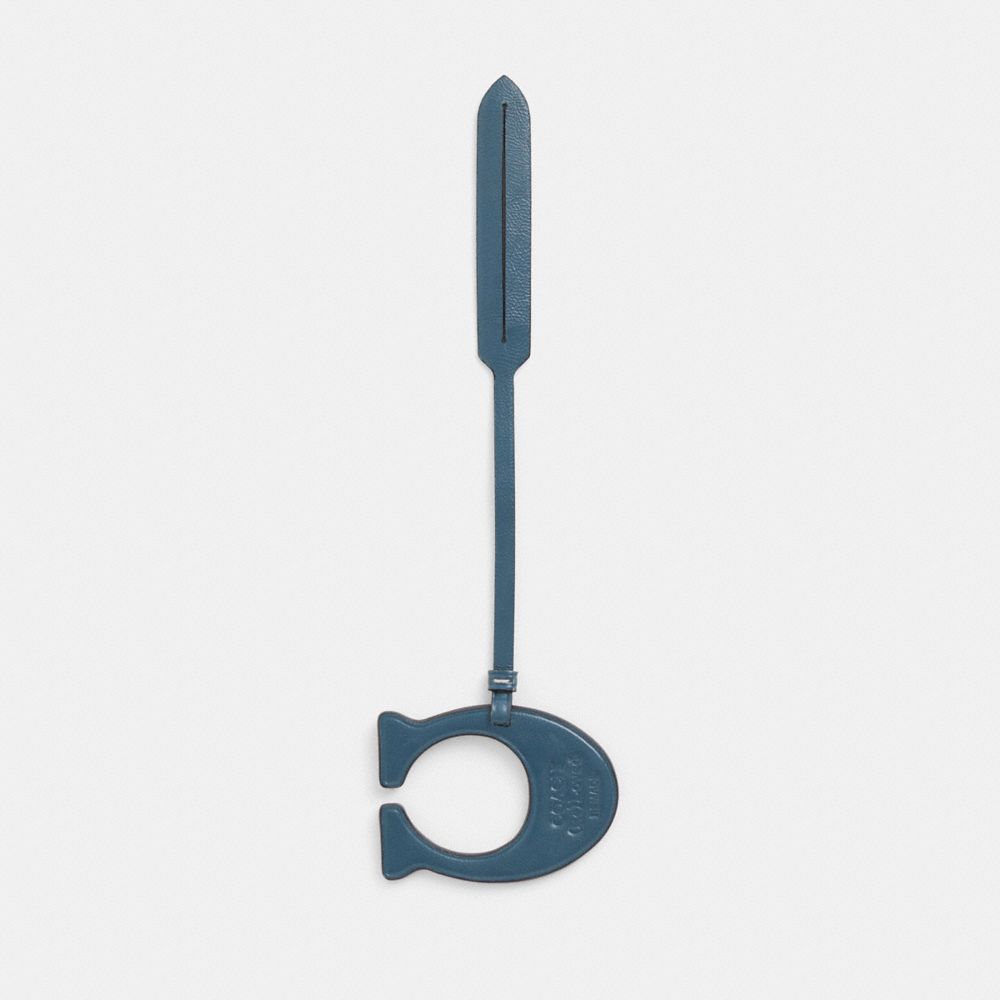 Shop Coach Remade Signature Bag Charm In Dark Blue