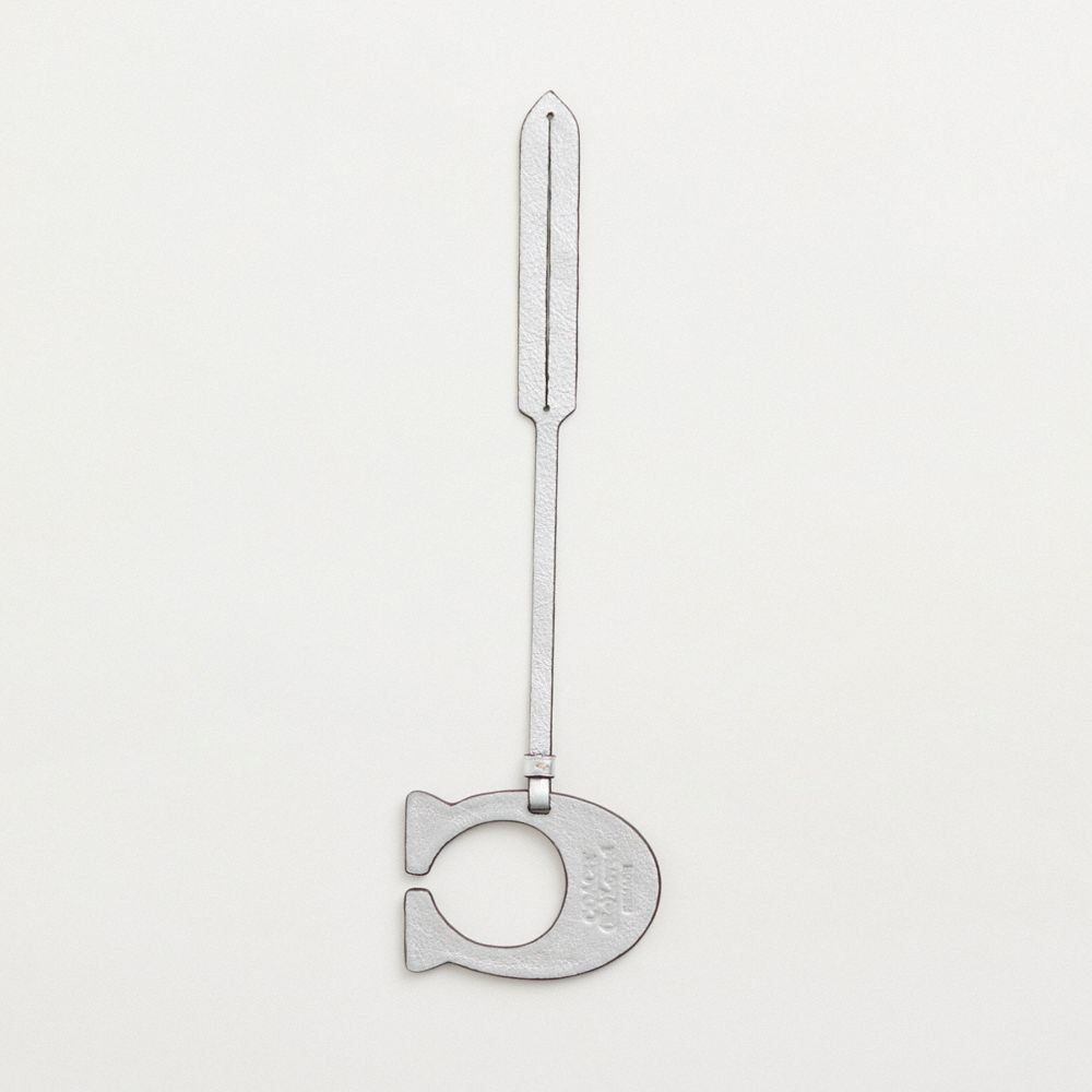 COACH®,BRELOQUE POUR SAC SIGNATURE RÉINVENTÉE,Argent Métallique,Back View