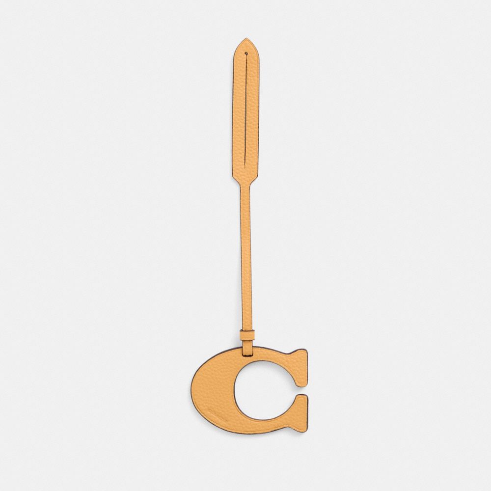 COACH®,Remade Signature Bag Charm,Bag Charm,Logo,Casual,Mustard,Front View
