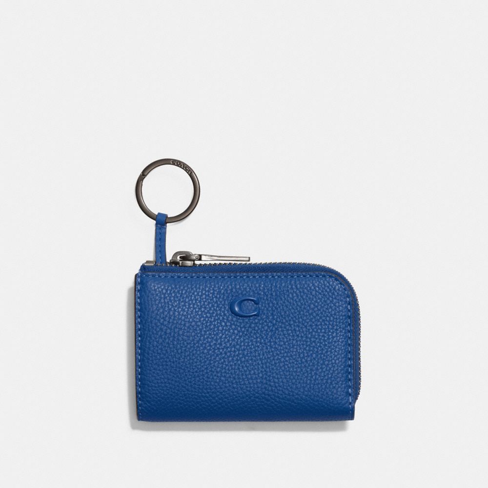 COACH®,Lジップ カー キー ケース,キーケース,ﾌﾞﾙｰ ﾌｨﾝ