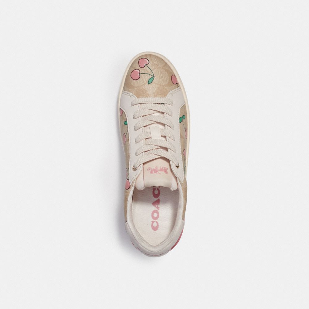 Chaussure de sport basse Clip en toile signature avec imprimé cœur et cerise