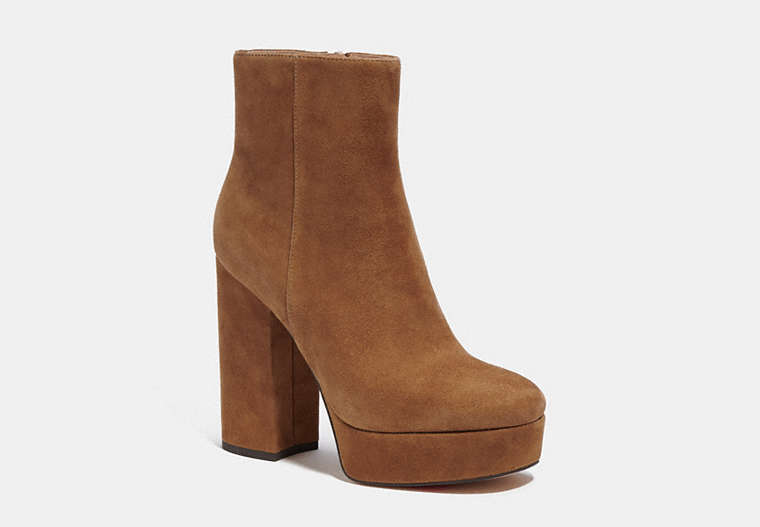 COACH®,IONA BOOTIE,Suede,Coconut,Front View