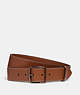 COACH®,HARNESS BUCKLE BELT, 38MM,Leather,Saddle,Front View
