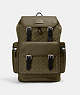 COACH®,SPRINT BACKPACK IN SIGNATURE JACQUARD,Refined Pebble Leather,Everyday,Silver/Olive Drab/Utility Green,Front View