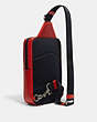 COACH®,SULLIVAN PACK WITH COACH STAMP,Medium,Black Antique Nickel/1941 Red Multi,Angle View