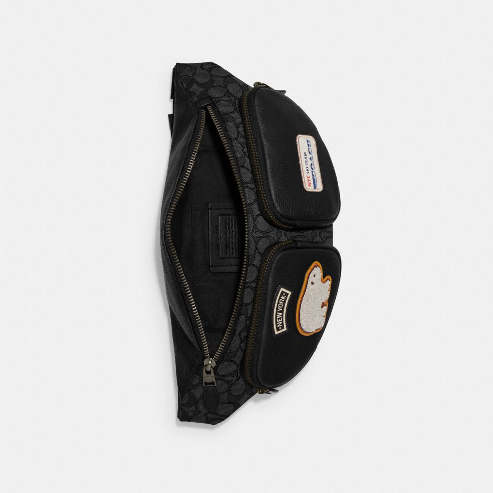 Coach Sprint Belt Bag in Signature Jacquard with Ski Patches