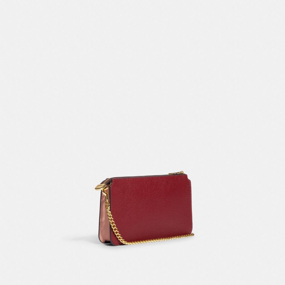 Poppy Red Leather compact top handle bag