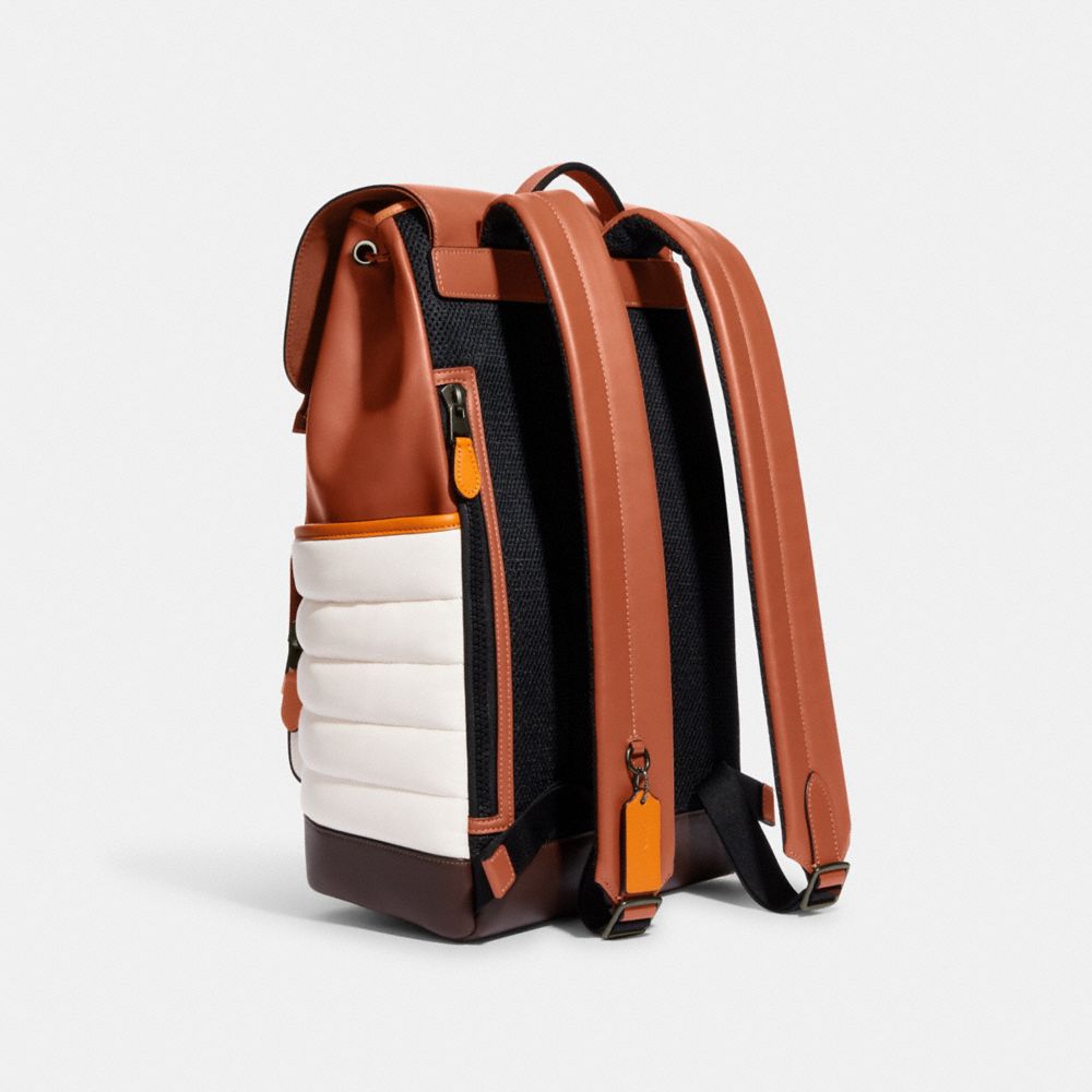COACH®,Track Backpack With Quilting And Coach Stamp,,Angle View