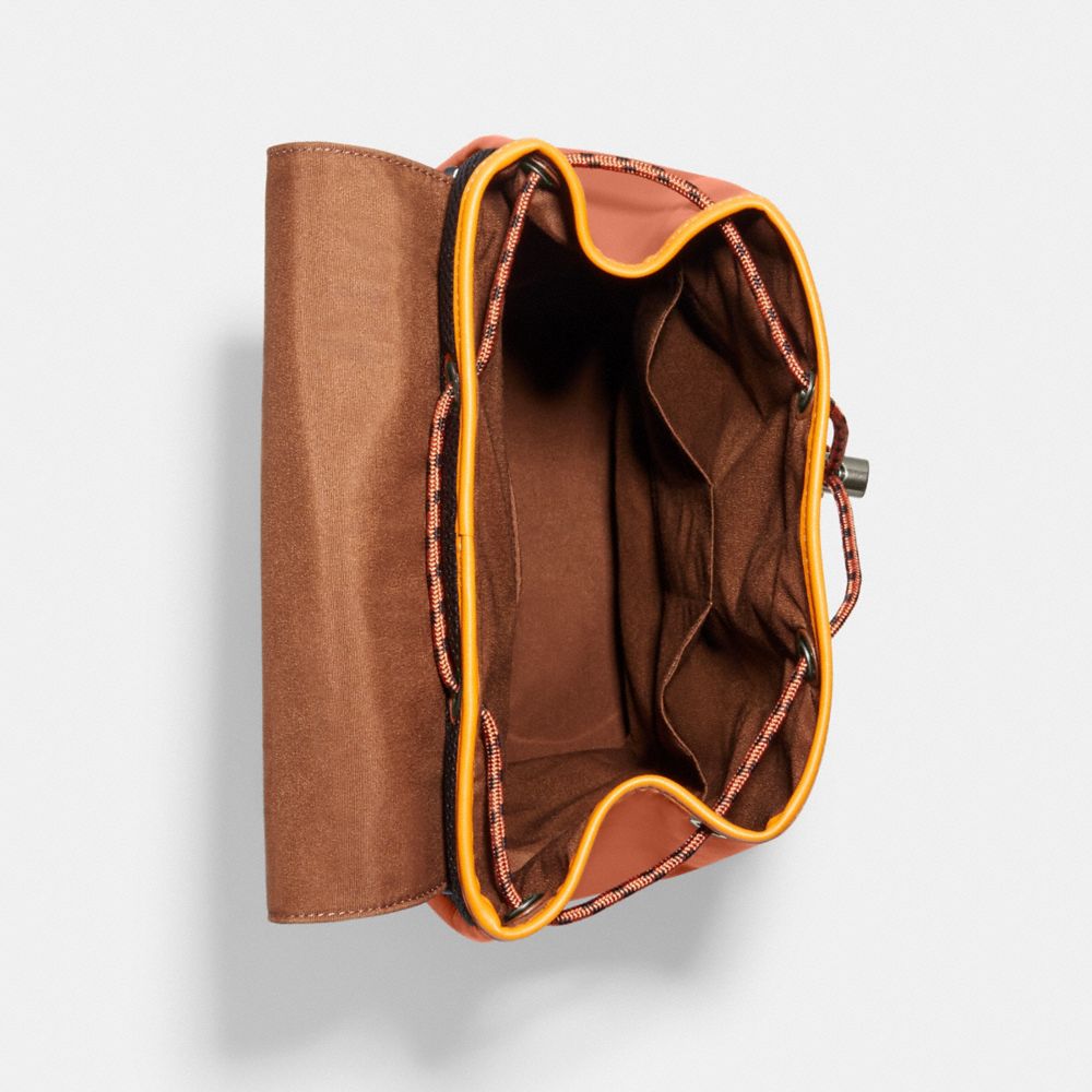 COACH®,Track Backpack With Quilting And Coach Stamp,,Inside View,Top View