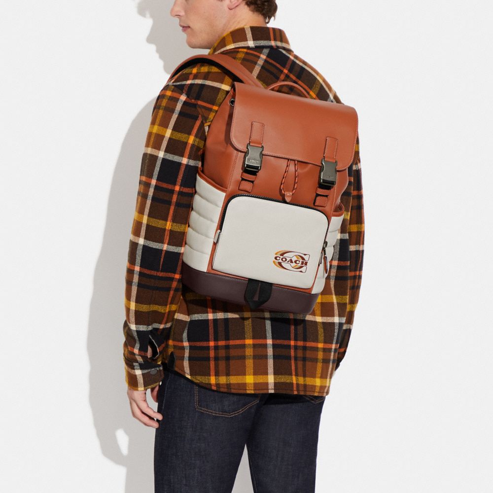 COACH®,Track Backpack With Quilting And Coach Stamp,,Detail View