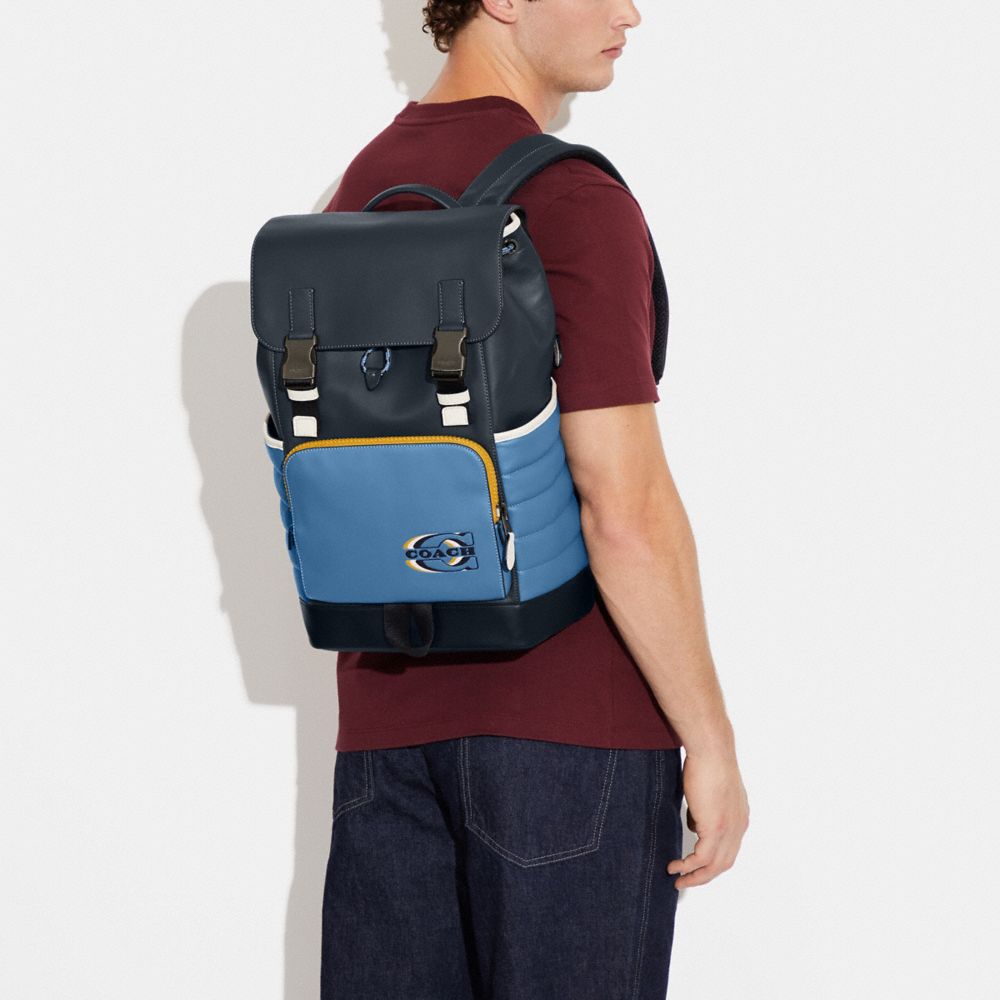 COACH Track Backpack With Quilting And Coach Stamp