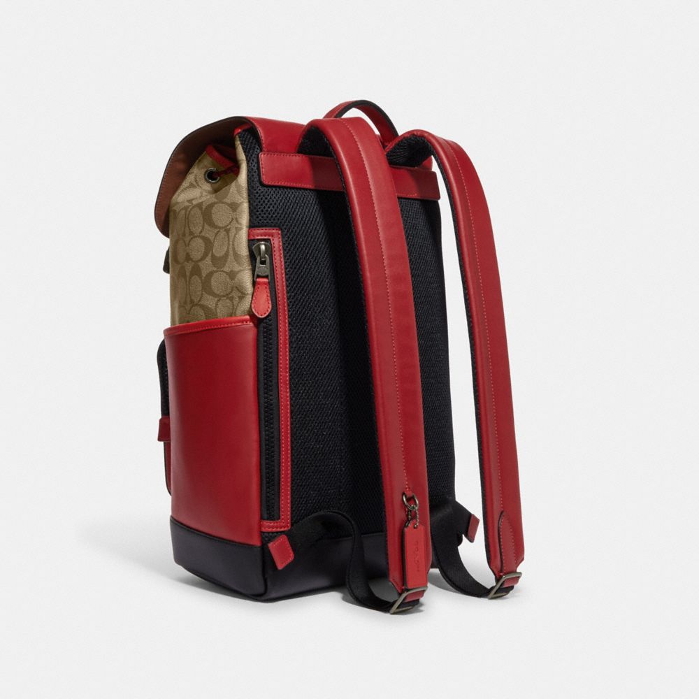 Track Backpack In Colorblock Signature Canvas With Coach Stamp