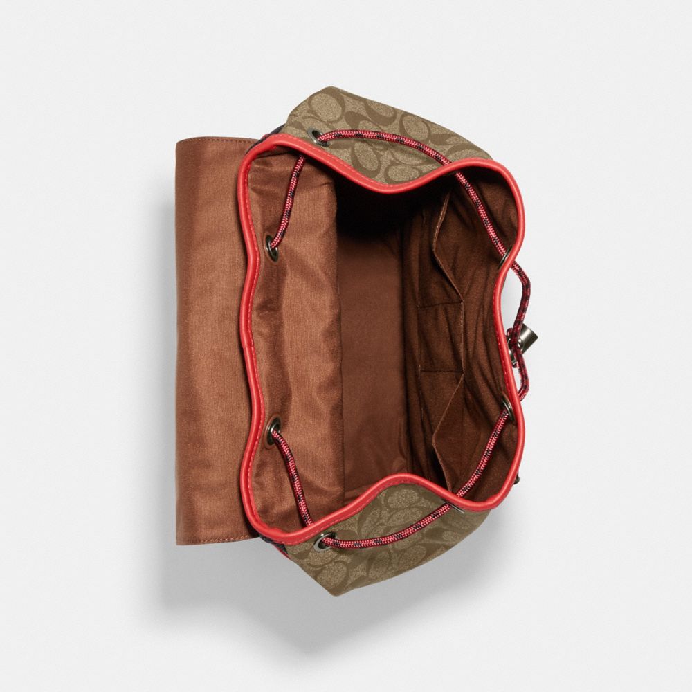 Sac à dos Track en toile signature à contraste de couleur avec étampe Coach