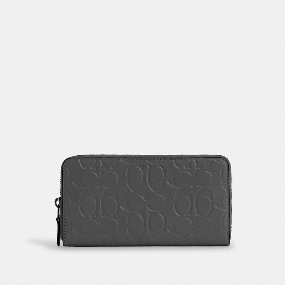 COACH®,アコーディオン ウォレット・シグネチャー レザー,長財布,ﾁｬｺｰﾙ