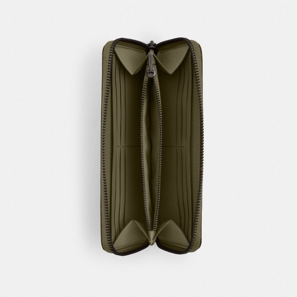 COACH®,アコーディオン ウォレット・シグネチャー レザー,長財布,ｵﾘｰﾌﾞ ﾄﾞﾗﾌﾞ