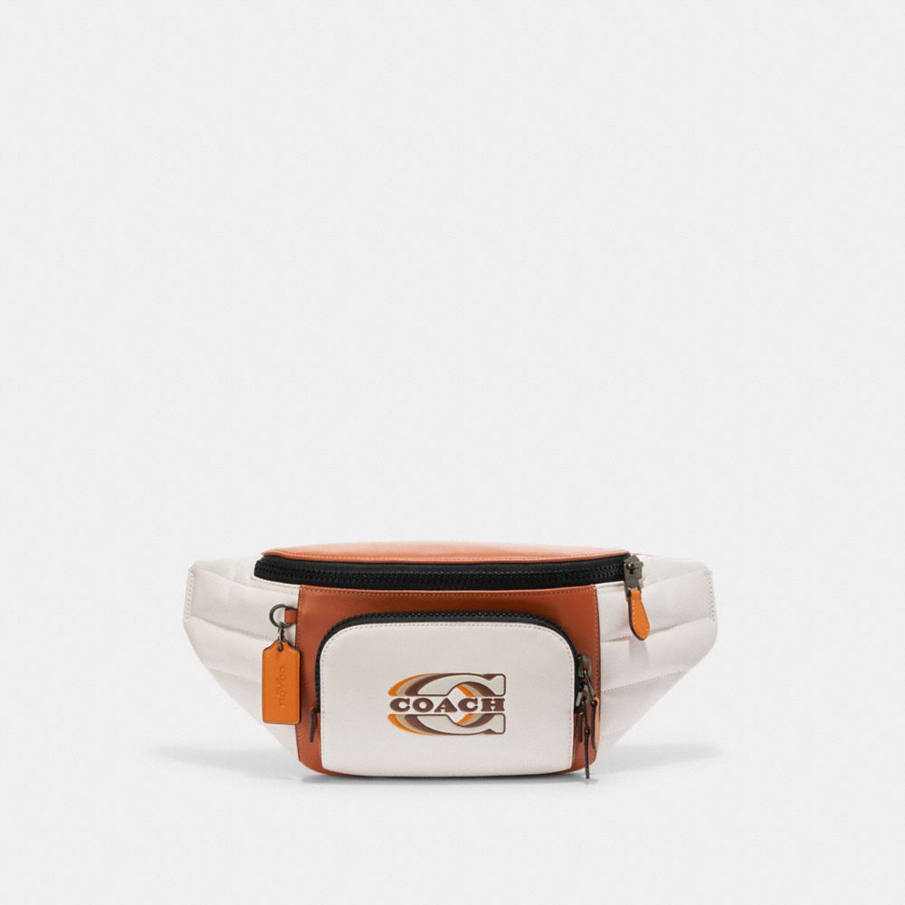 COACH®,Track Belt Bag With Quilting And Coach Stamp,,Front View