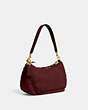 COACH®,TERI SHOULDER BAG WITH COACH MOTIF,Medium,Gold/Black Cherry,Angle View