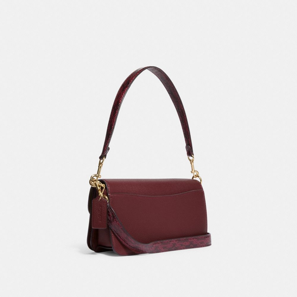 COACH®,MORGAN SHOULDER BAG,Novelty Leather,Medium,Gold/Black Cherry Multi,Angle View