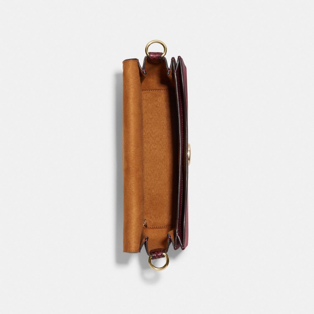 COACH®,MORGAN SHOULDER BAG,Novelty Leather,Medium,Gold/Black Cherry Multi,Inside View,Top View
