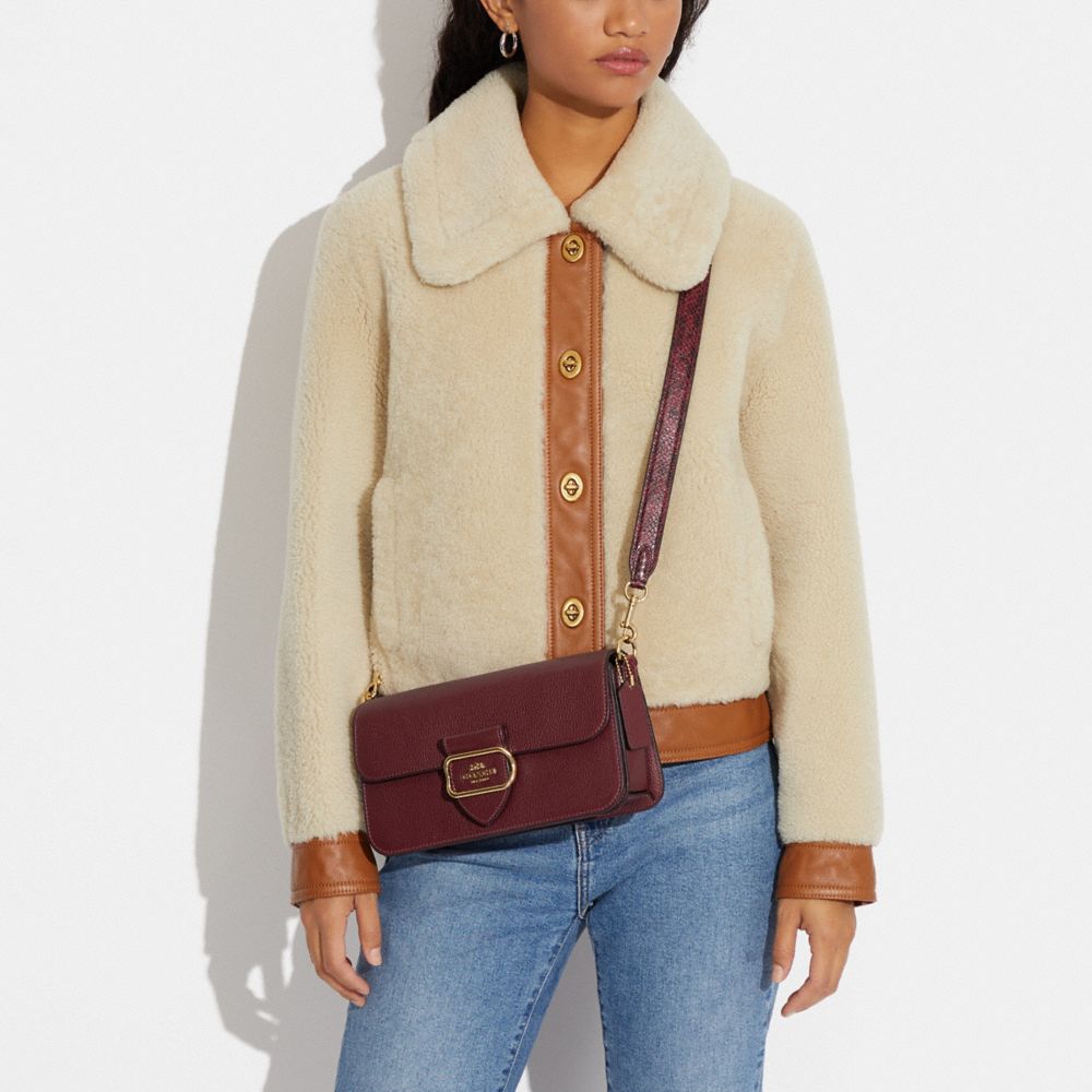 COACH®  Morgan Shoulder Bag In Colorblock Signature Canvas With Rivets