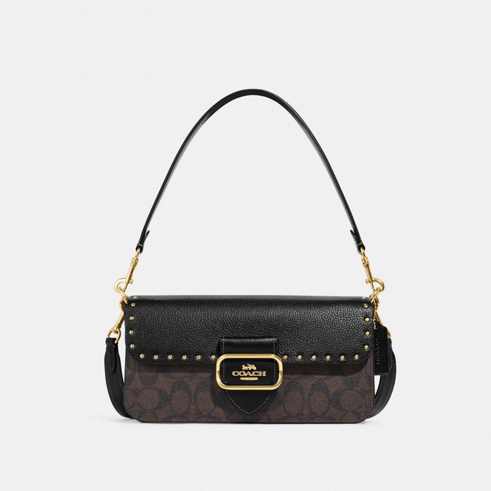 COACH®  Morgan Shoulder Bag In Colorblock Signature Canvas With Rivets