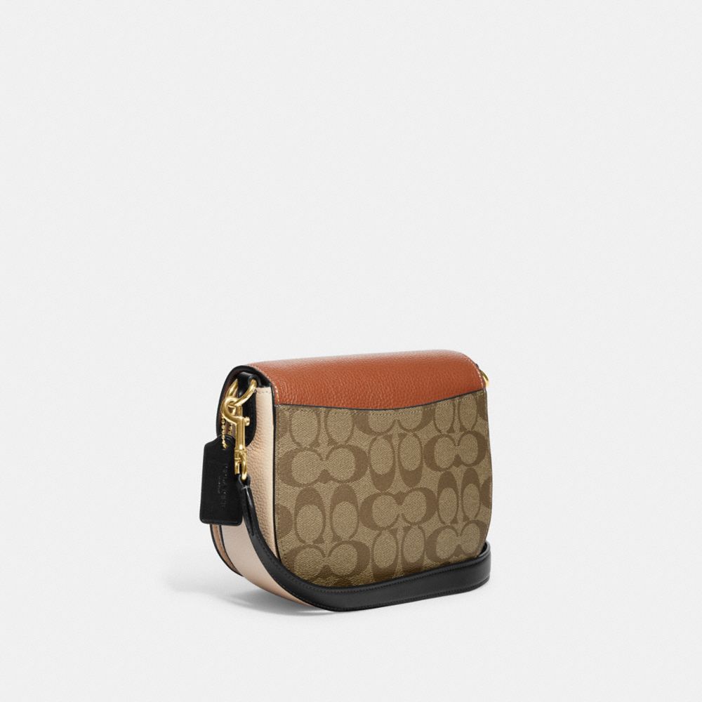 Coach CE565 Morgan Saddle Bag In Colorblock Signature Canvas In