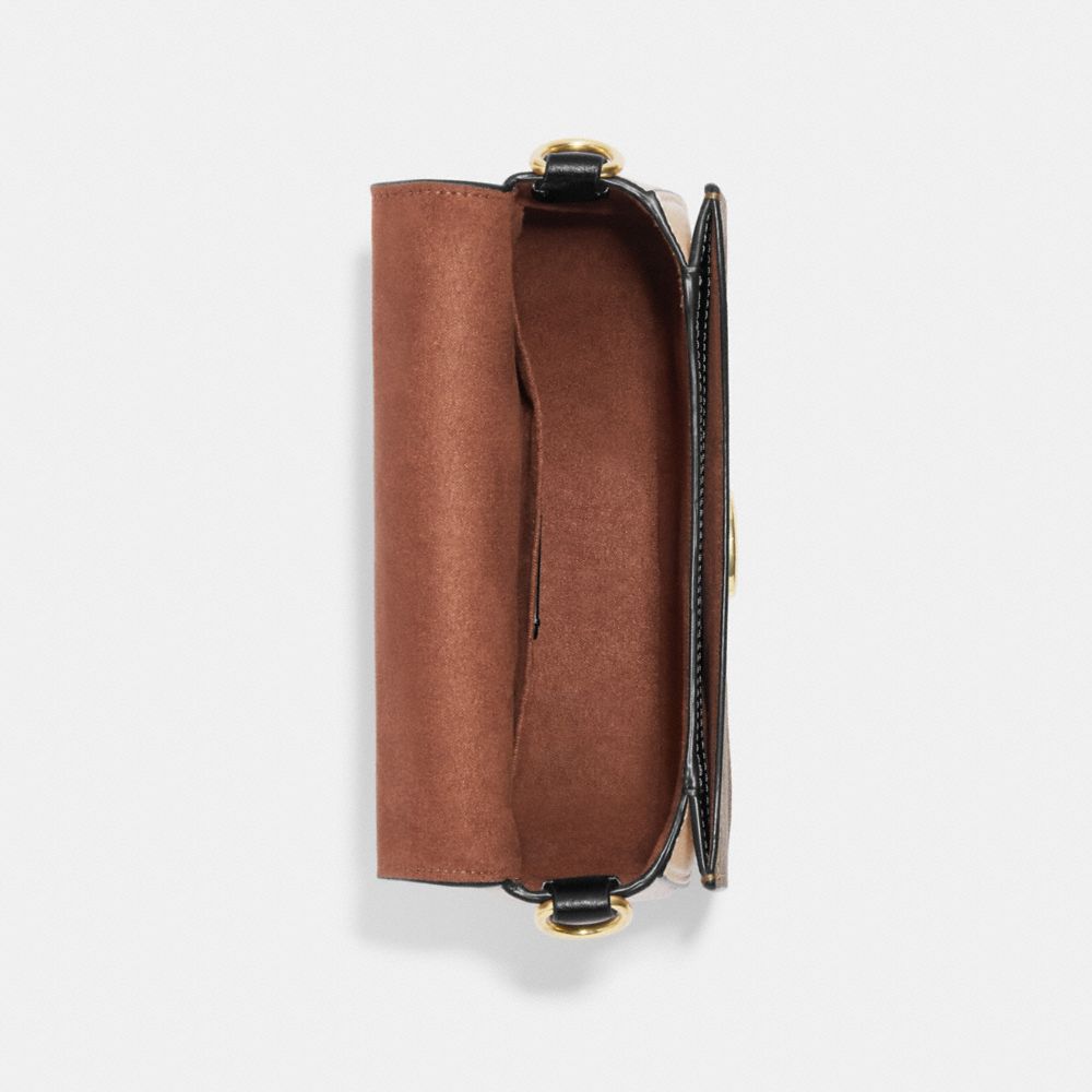 COACH®,Morgan Saddle Bag In Colorblock Signature Canvas,,Inside View,Top View