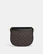 COACH®,MORGAN SADDLE BAG IN COLORBLOCK SIGNATURE CANVAS WITH RIVETS,Medium,Gold/Brown Black Multi,Back View