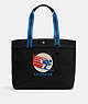 COACH®,TOTE BAG 38 WITH SKI SPEED GRAPHIC,X-Large,Gunmetal/Black Multi,Front View