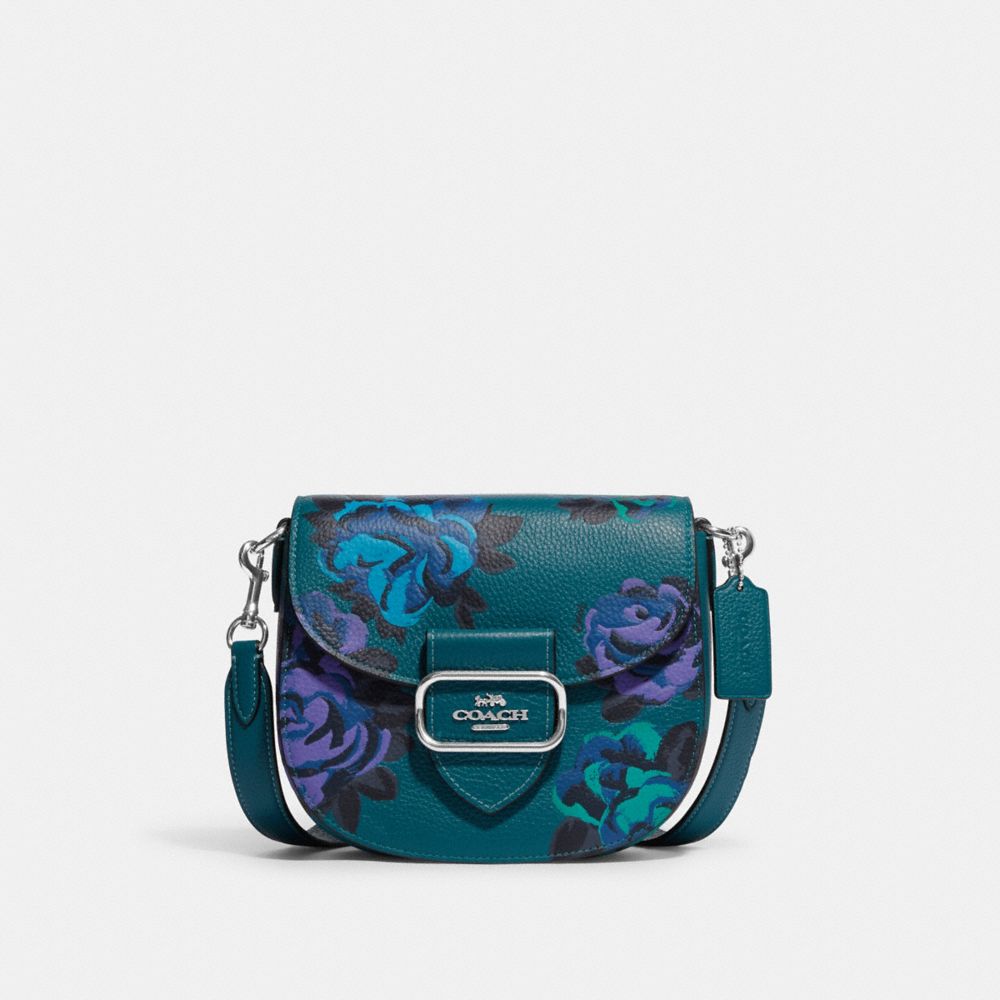 No Name Crossbody Sling Bag Aqua Snake Skin Design