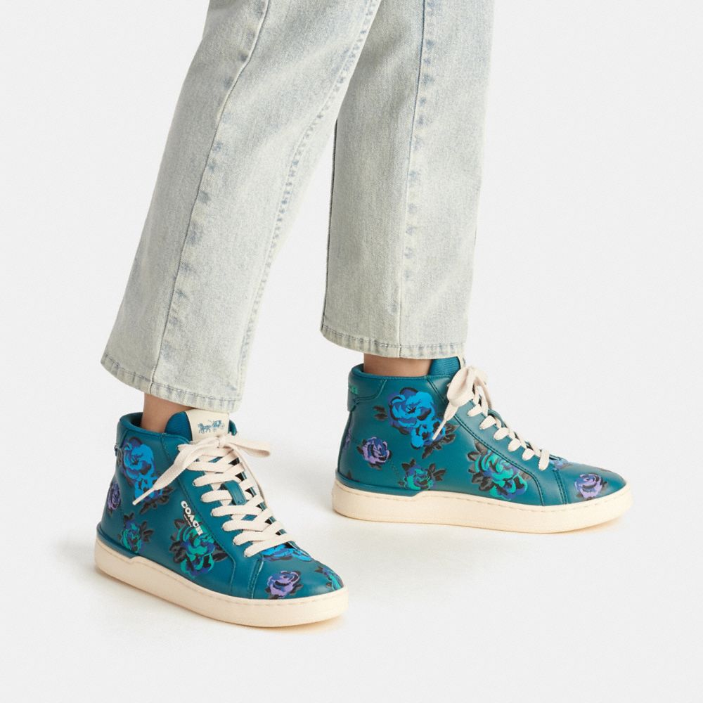 Floral high top outlet sneakers