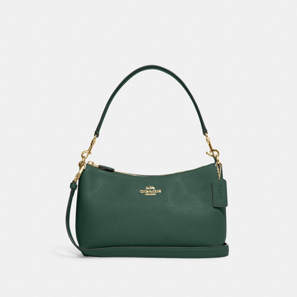 White STUFF - CLARA BUCKLE LEATHER PHONE BAG Green