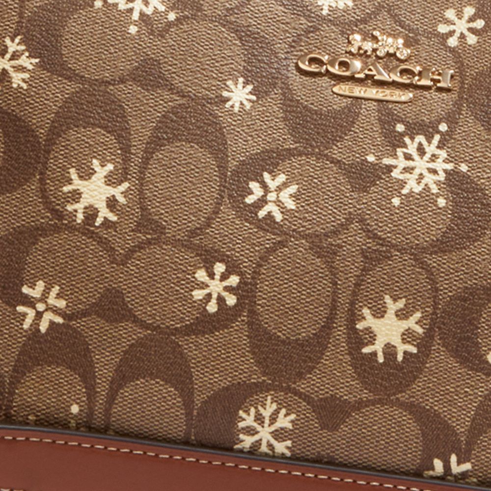 COACH®,Clara Shoulder Bag In Signature Canvas With Snowflake Print,,Detail View