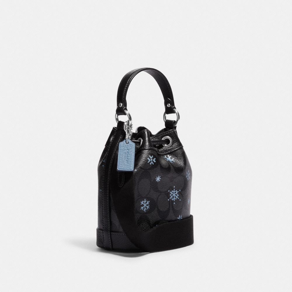 Coach Dempsey 15 Small Snowflake Print Bucket Bag