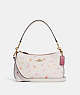 COACH®,CLARA SHOULDER BAG WITH SHOOTING STAR PRINT,Printed Coated Canvas,Medium,Gold/Chalk Multi,Front View