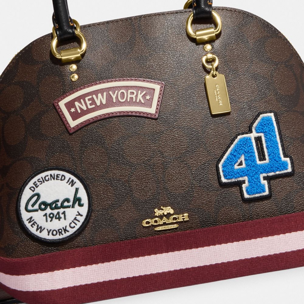 Coach Katy Satchel In Signature Canvas With Ski Patches CE594 