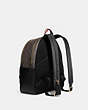 COACH®,COURT BACKPACK IN SIGNATURE CANVAS WITH SKI PATCHES,Large,Gold/Brown Black Multi,Angle View