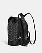 COACH®,DEMPSEY DRAWSTRING BACKPACK IN SIGNATURE JACQUARD WITH STRIPE AND COACH PATCH,Jacquard,Large,Silver/Black Smoke Black Multi,Angle View