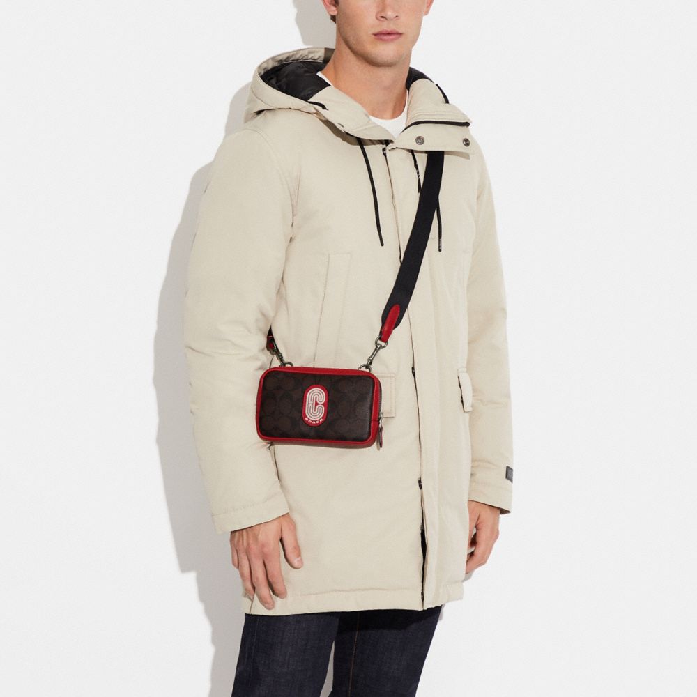 Carrier Phone Crossbody In Colorblock Signature Canvas With Coach Patch