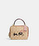 COACH®,LUNAR NEW YEAR BOX CROSSBODY IN SIGNATURE CANVAS WITH RABBIT AND CARRIAGE,Gold/Light Khaki Multi,Front View
