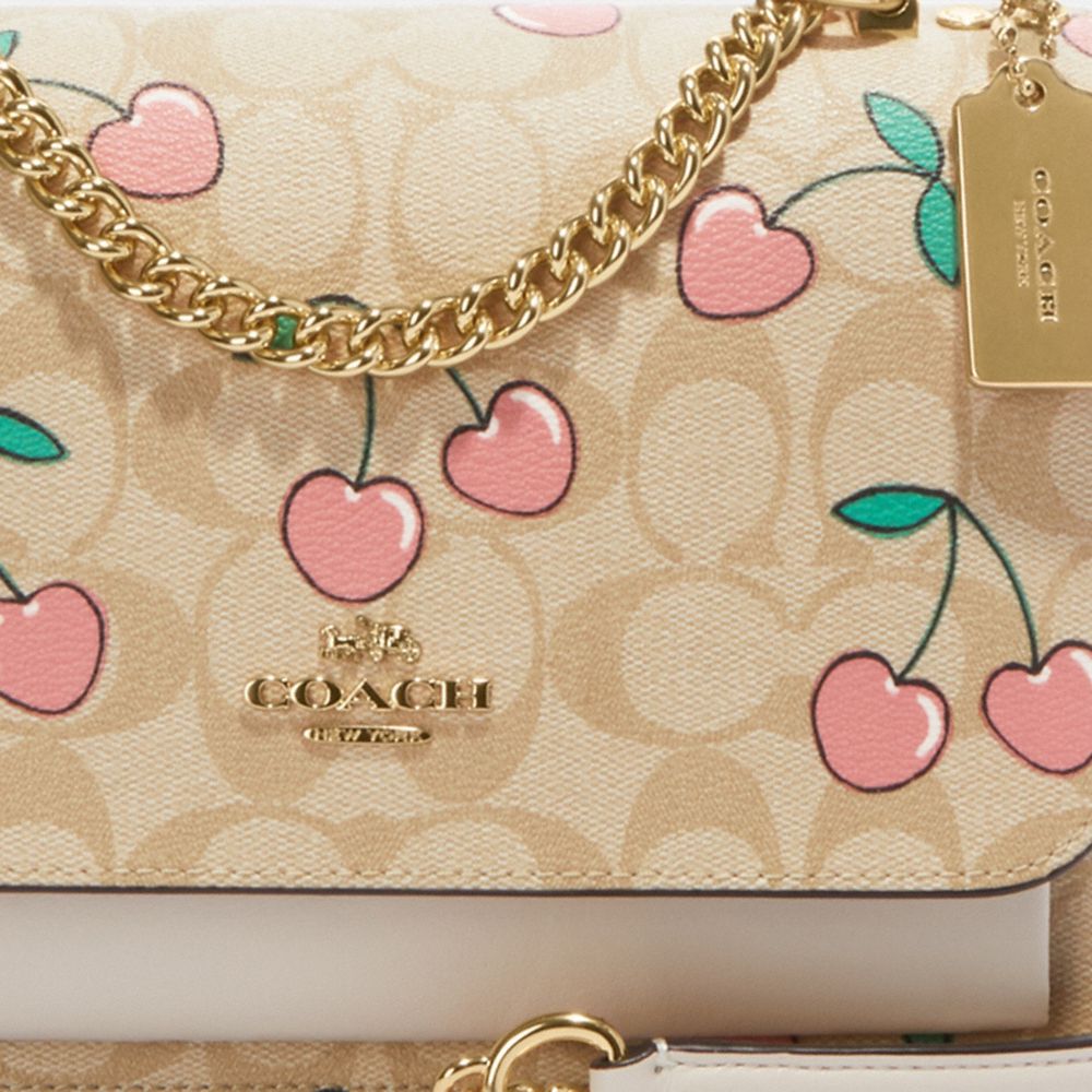 COACH®  Heart Crossbody In Signature Canvas With Heart Cherry Print