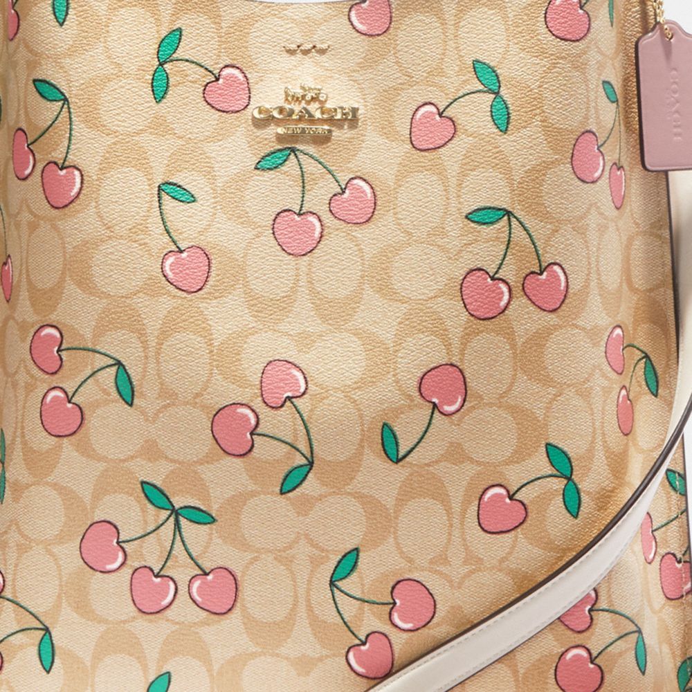 Cherry Print Bucket Bag