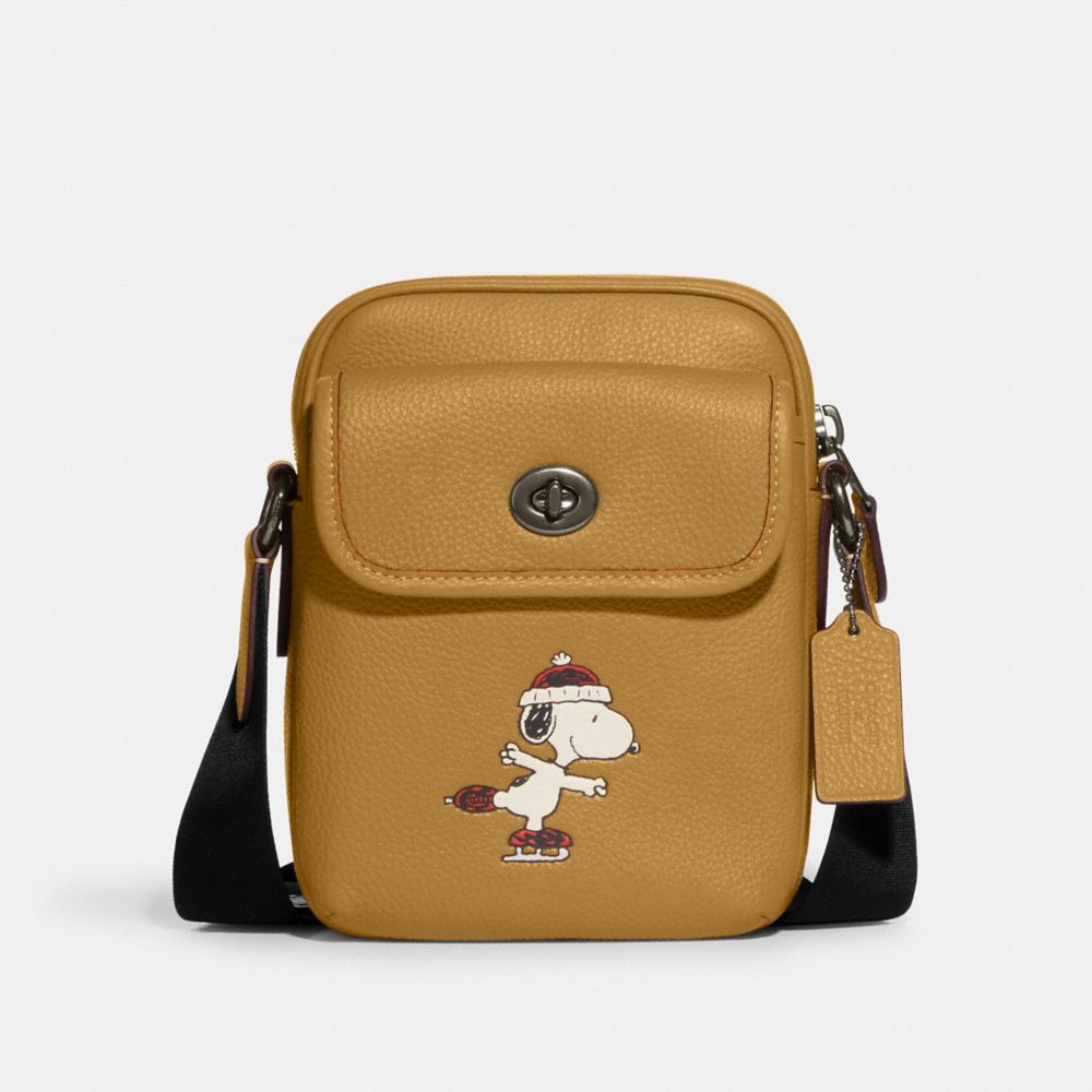 COACH X PEANUTS ヘリテージクロスボディ スヌーピーコーチバッグアマゾングリーンマルチ