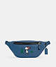 COACH®,COACH X PEANUTS WARREN BELT BAG WITH SNOOPY MOTIF,Refined Pebble Leather,Medium,Gunmetal/Denim Multi,Front View