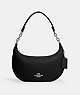 COACH®,PAYTON HOBO,Pebbled Leather,Silver/Black,Front View